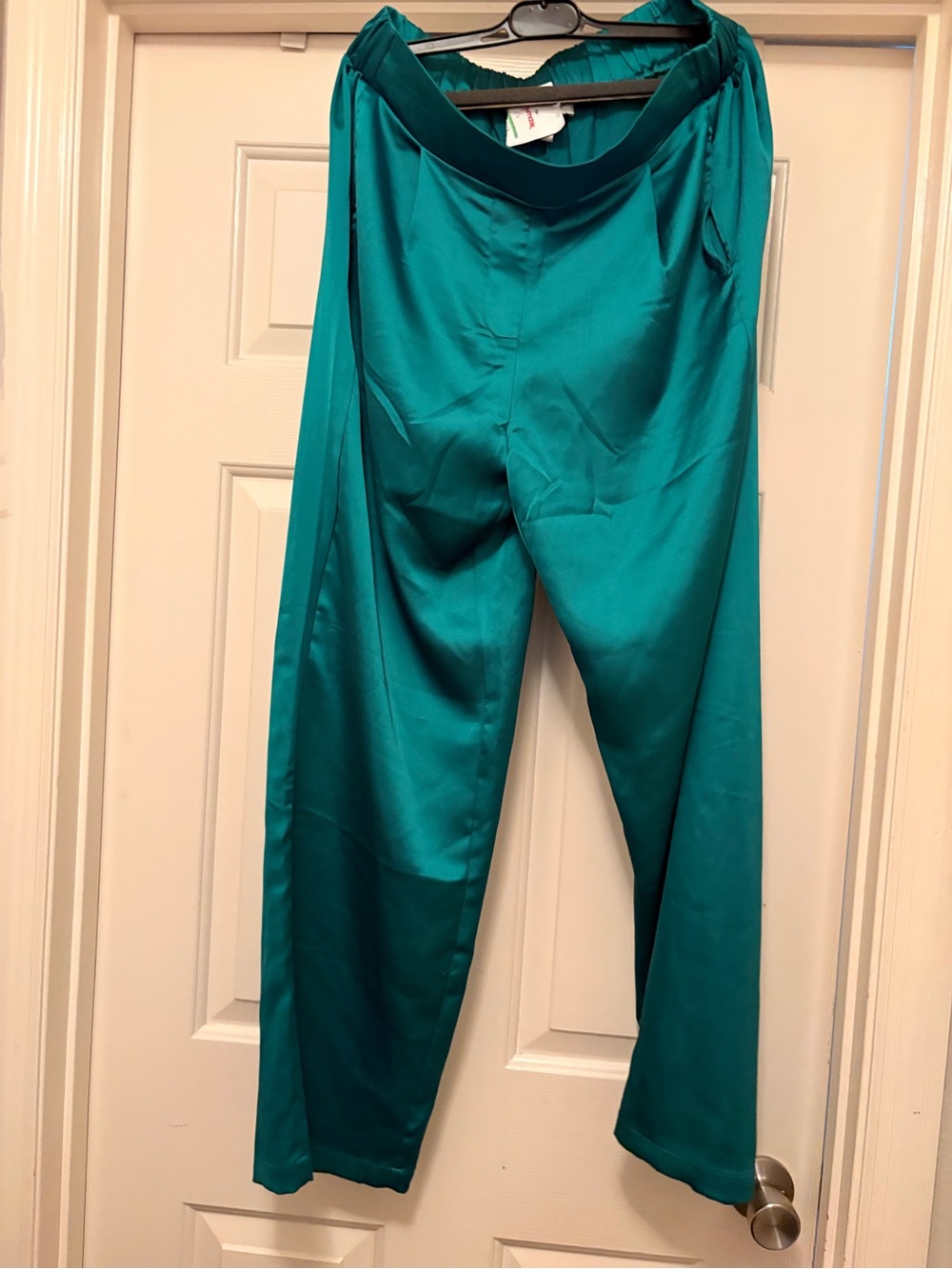 Rachel Zoe Teal- emerald Satin A-Line pants